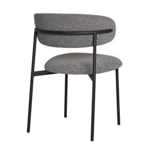 Erica - lot de 2 chaises en tissu bouclette - pieds en acier - Gris
