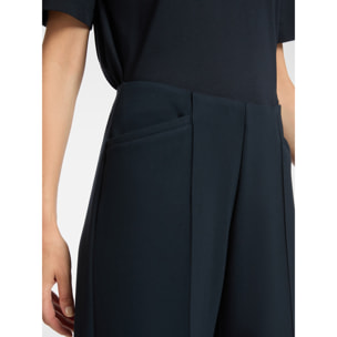 Elena Mirò - Pantaloni cropped in scuba leggero - Blu