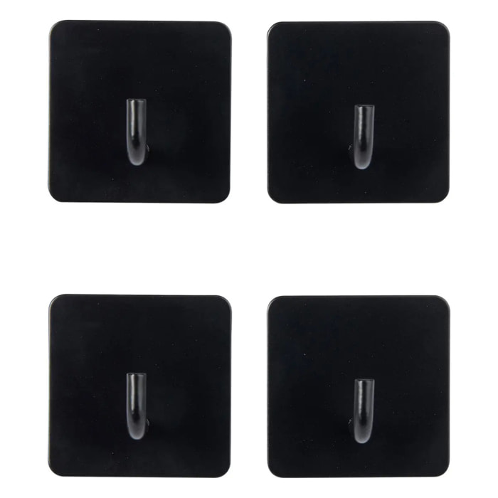 4 patères adhésives "Stiky" 4,5x2,7cm