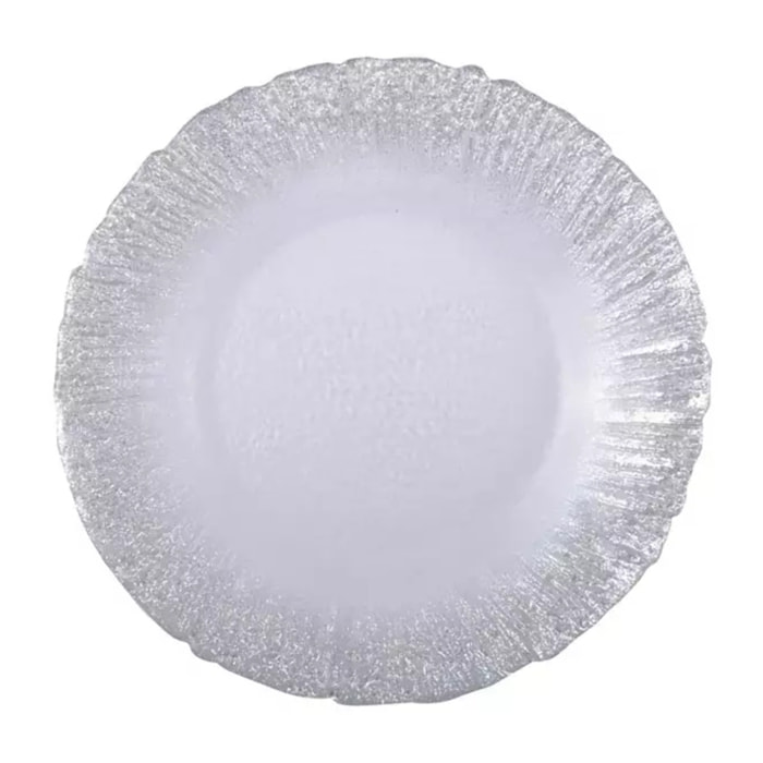 Lot de 6 Assiette à dessert flash argent 21cm