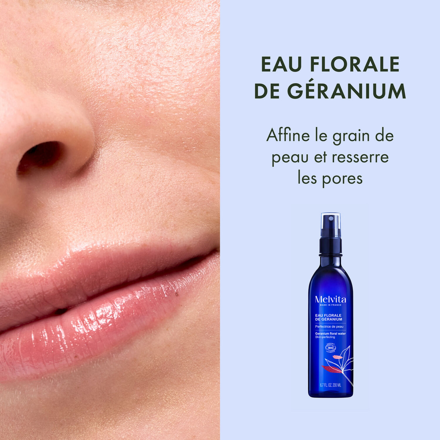 Eau Florale de Géranium Bio - Affine le Grain de Peau 200 ml