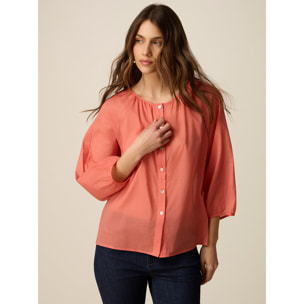 Oltre - Blusa in mussola di cotone - Arancione