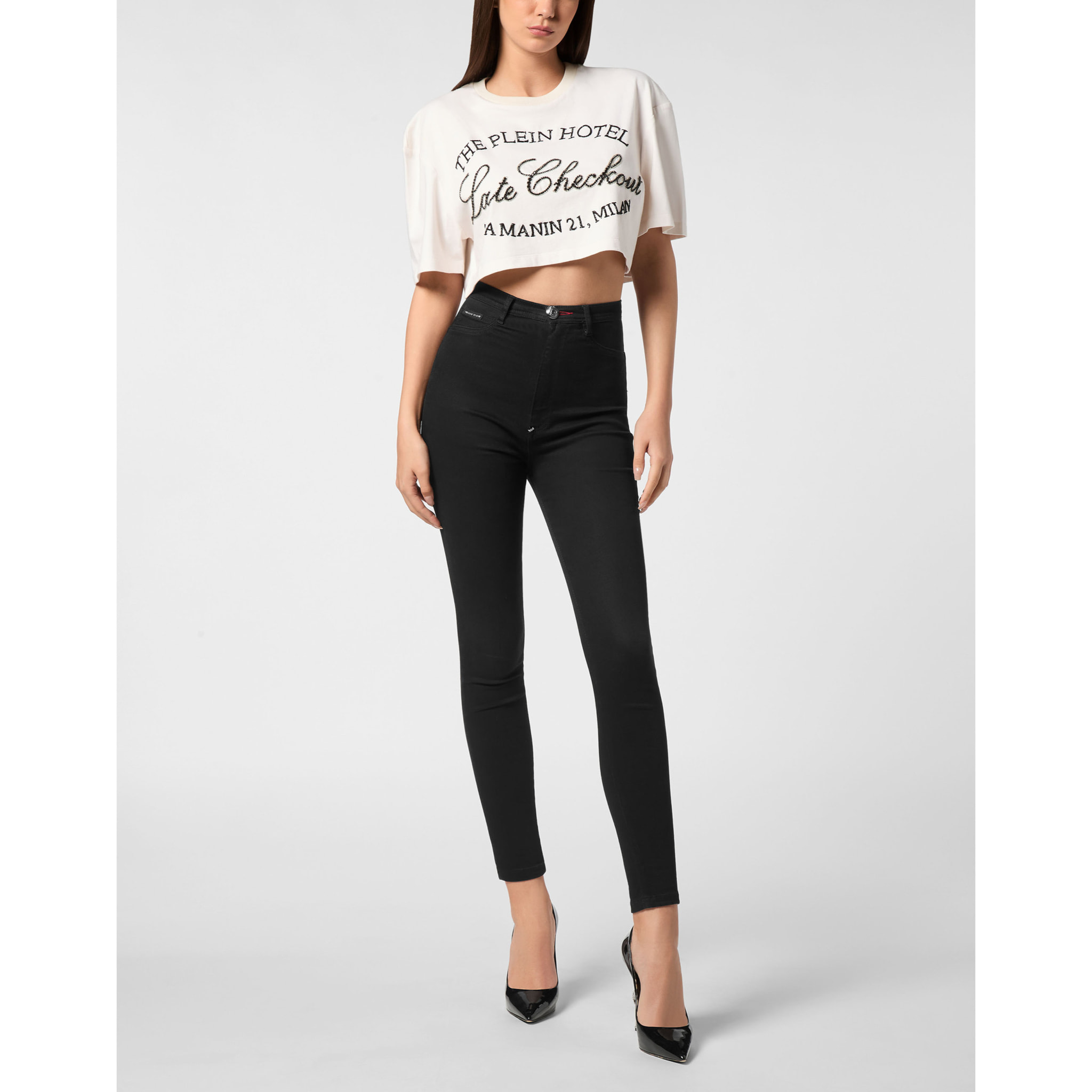 PHILIPP PLEIN T-Shirt Round Neck Ls CRYSTAL