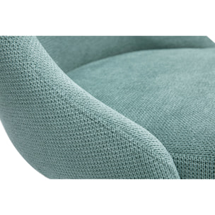 Chaises scandinaves en tissu chenille vert céladon et bois clair (lot de 2) HASTA