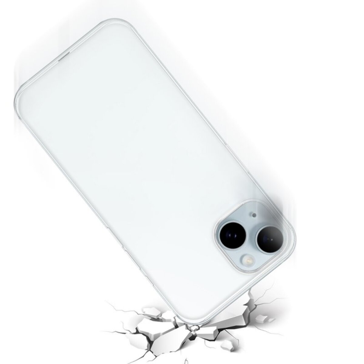 Coque iPhone 15 360° intégrale Protection avant et arrière silicone transparente