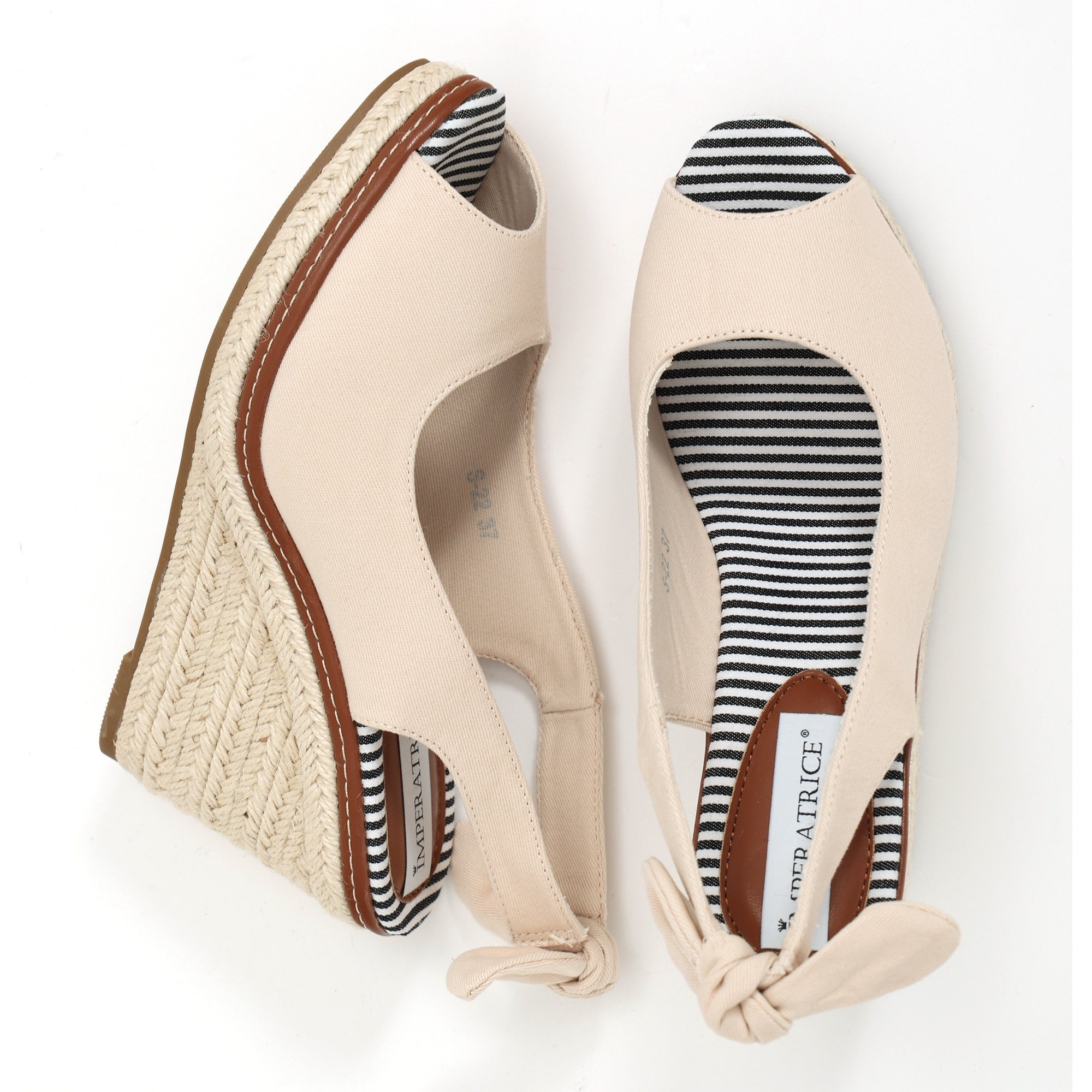 Sandali in tessuto con zeppa