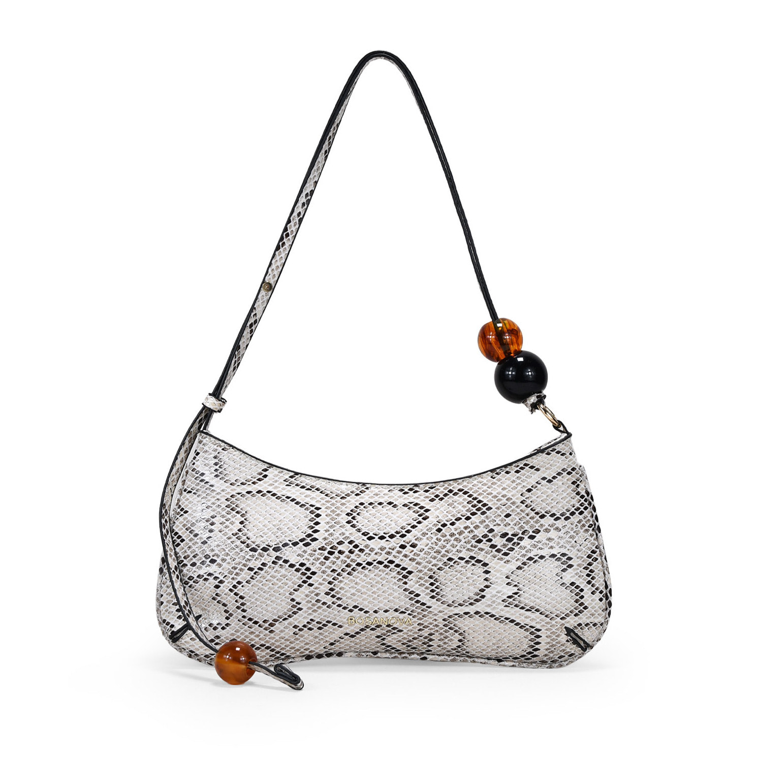 Bolso de hombro serpiente con cuentas marmoladas