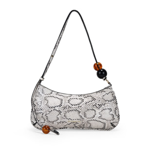 Bolso de hombro serpiente con cuentas marmoladas