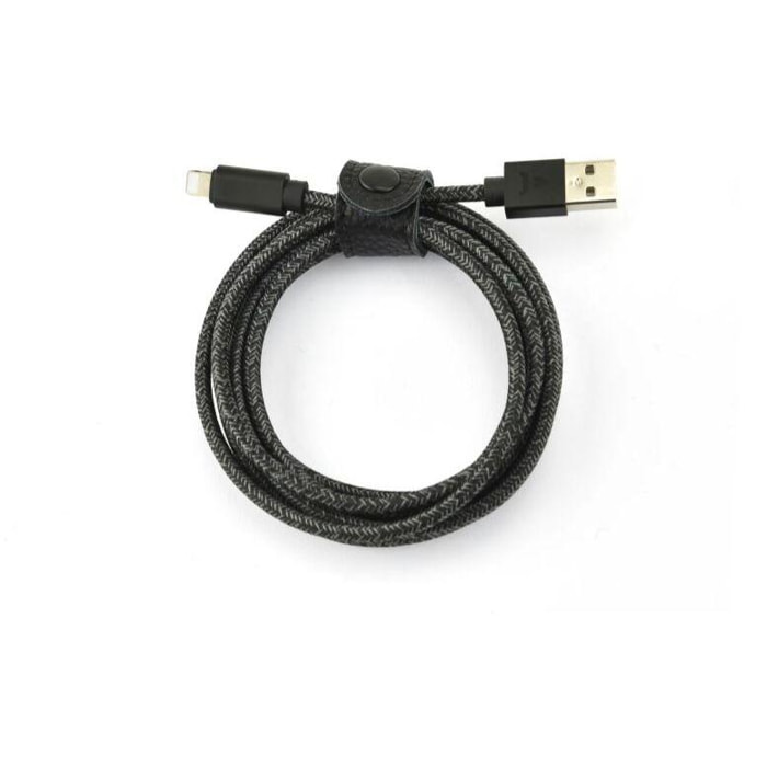 Câble Lightning ADEQWAT vers USB 2m noir certifié Apple