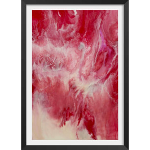 Poster vanille fraise Affiche + cadre en bois - Noir