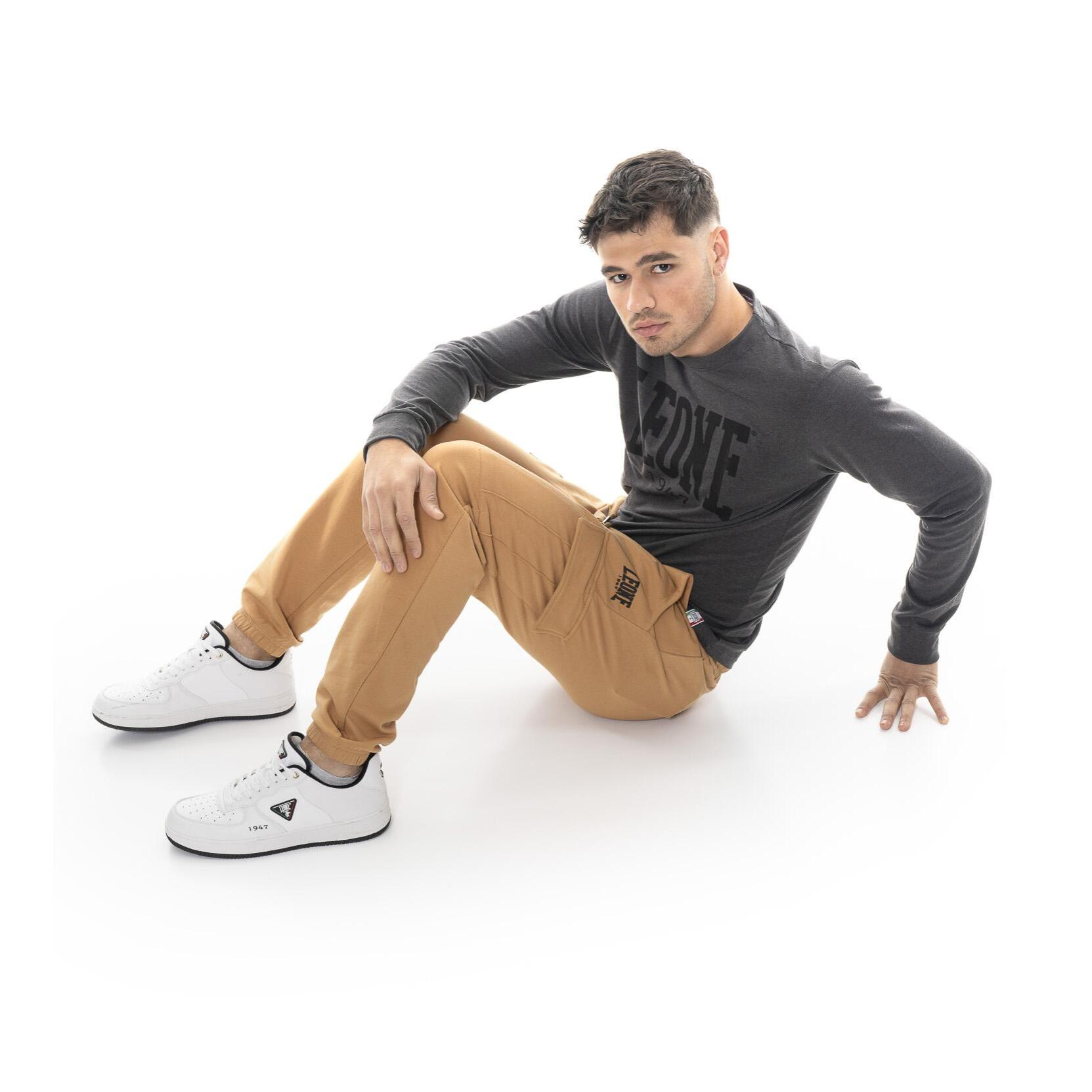 Pantalone sportivo invernale da uomo con polsino con logo piccolo "Basic"