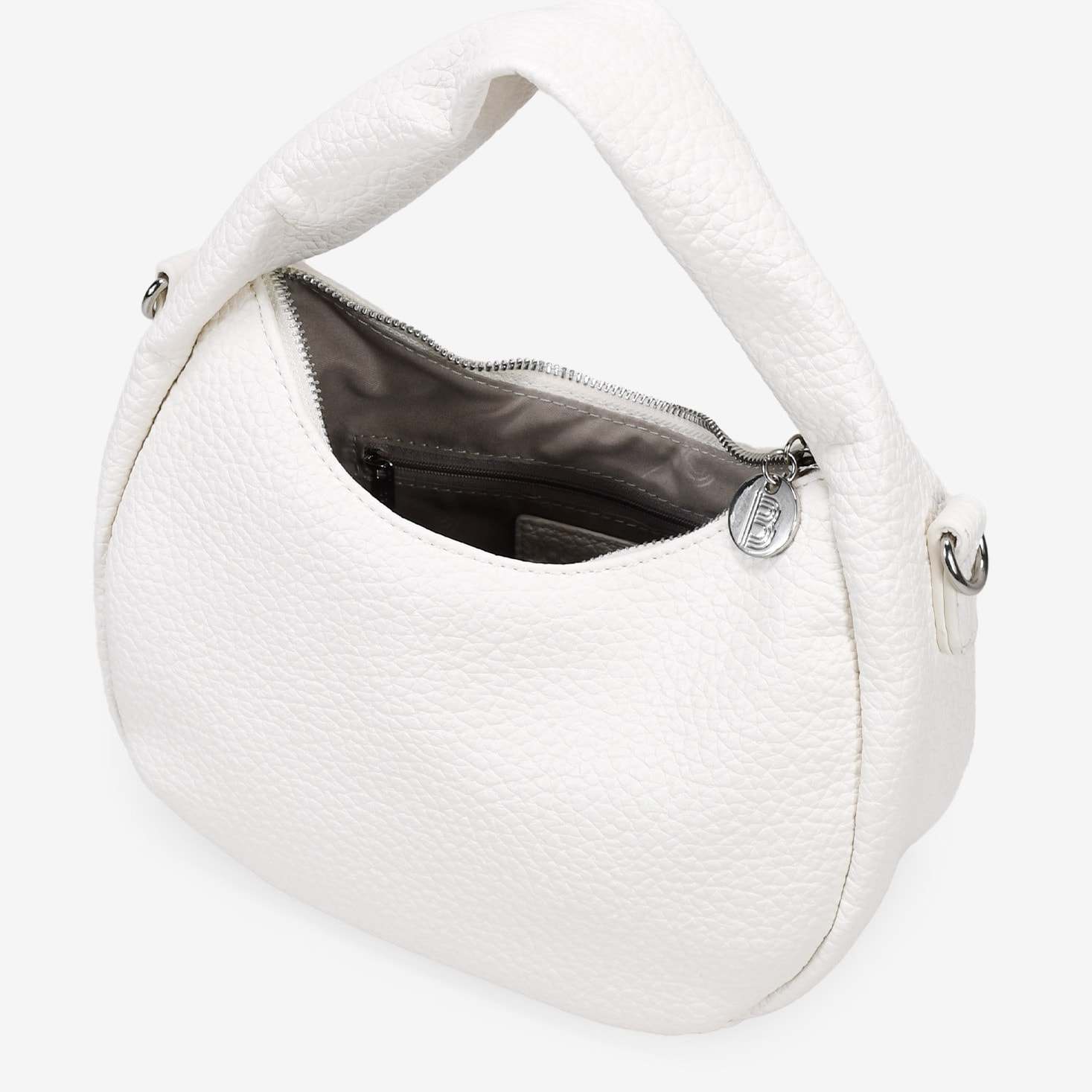 Bolso pequeño blanco con cremallera