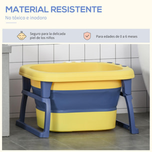 Bañera Plegable para Bebé 0-6 Años 105L con Patas Antideslizantes 75,3x55,4x43cm