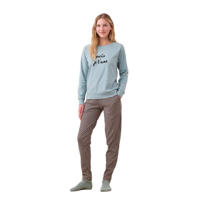 Pigiama donna caldo cotone articolo paris Noidinotte