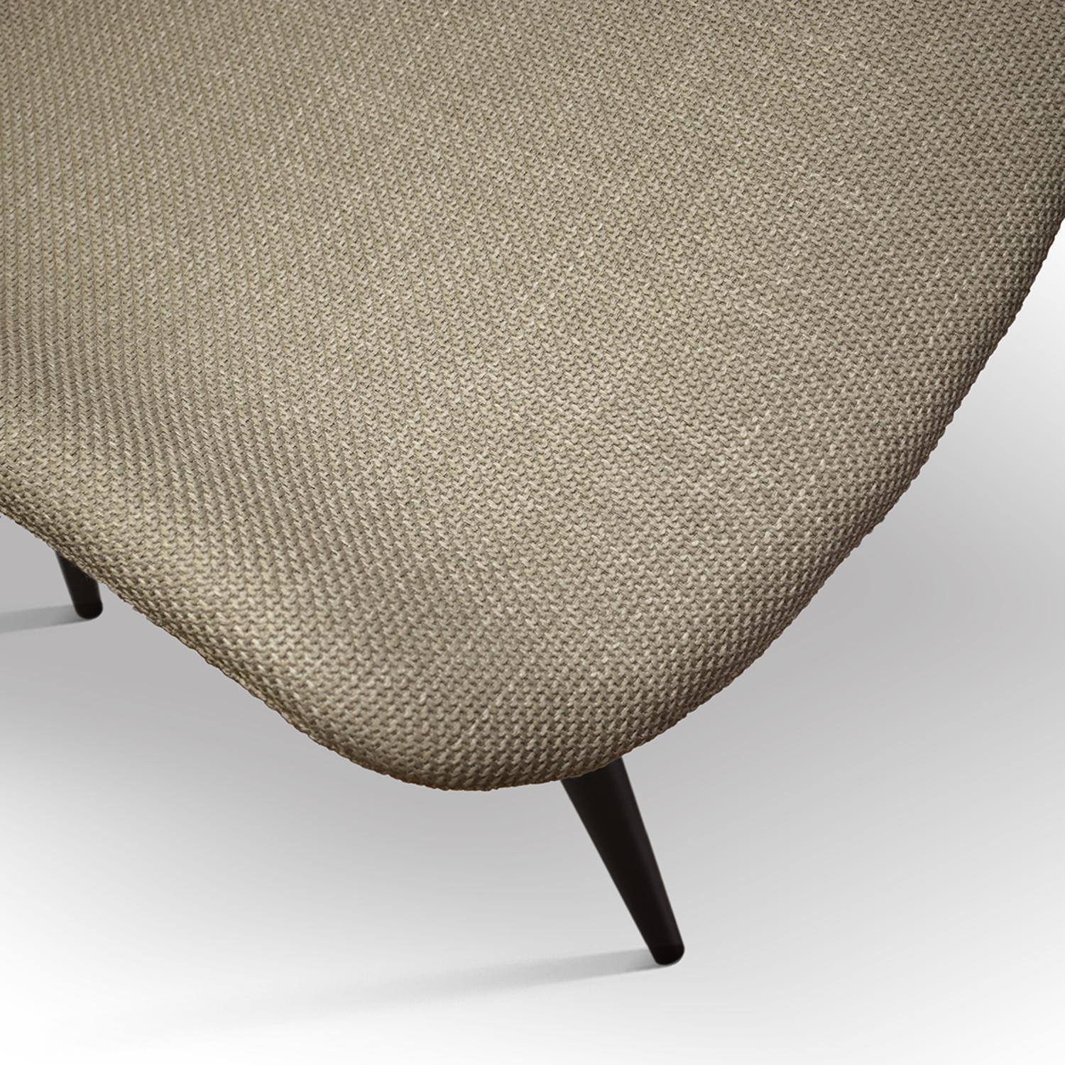 Set di 4 sedie VIENNA in tessuto beige e gambe in metallo nero