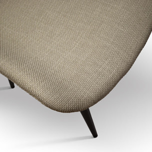 Set di 4 sedie VIENNA in tessuto beige e gambe in metallo nero