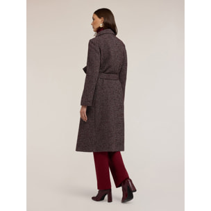 Motivi - Abrigo sastre con cinturón - Burgundy