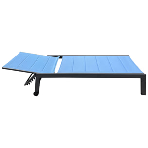 Bain de soleil BARBADOS en textilène bleu gris - aluminium anthracite