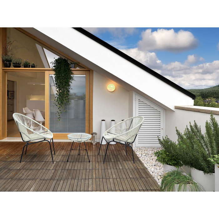 Salon de jardin acapulco "Poli"- 2 places - Blanc