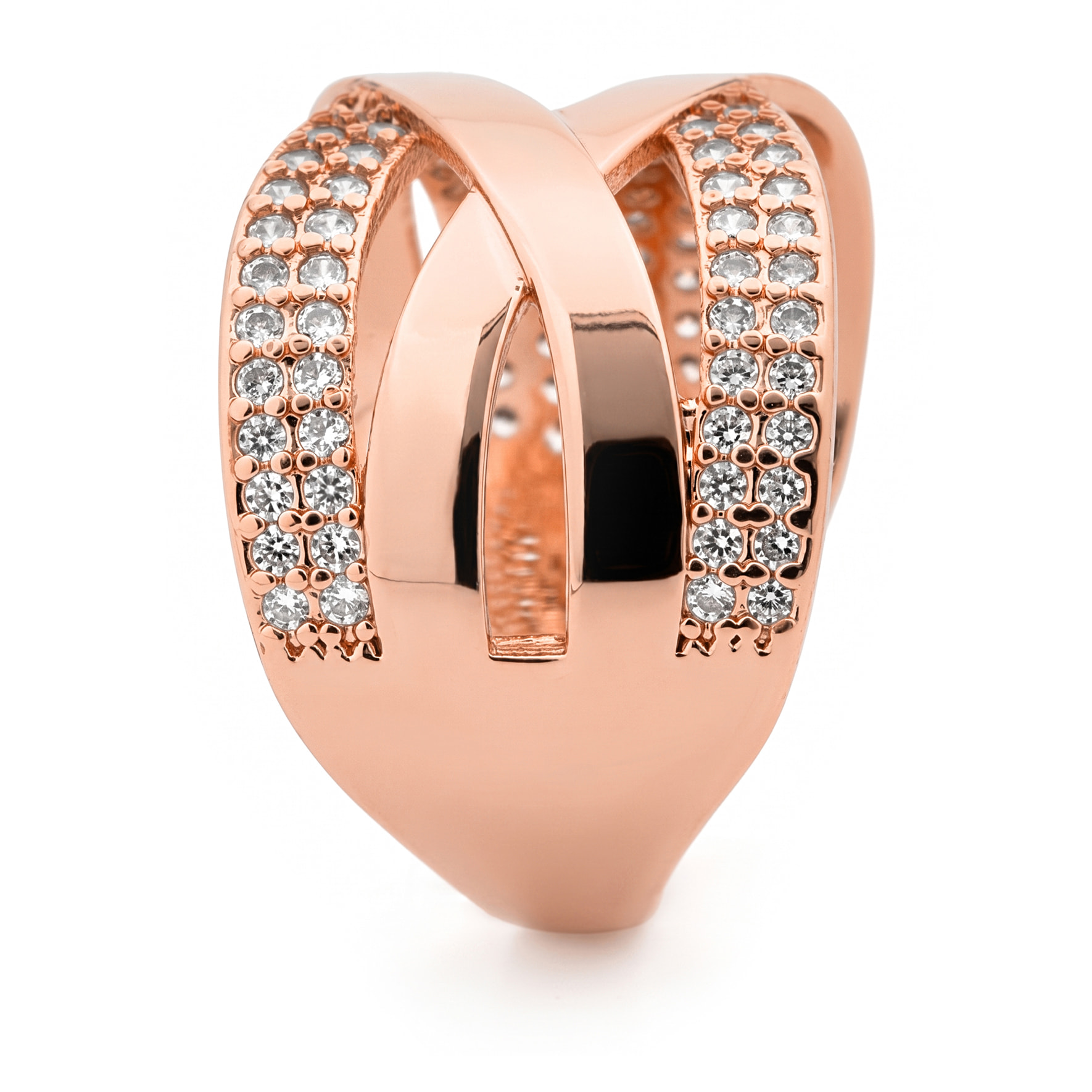 Anillo Miakta acabado oro rosa 18k