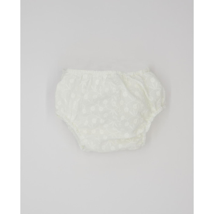 Cubrepañal de bordado flores. Elastico en la cintura y en las piernas.