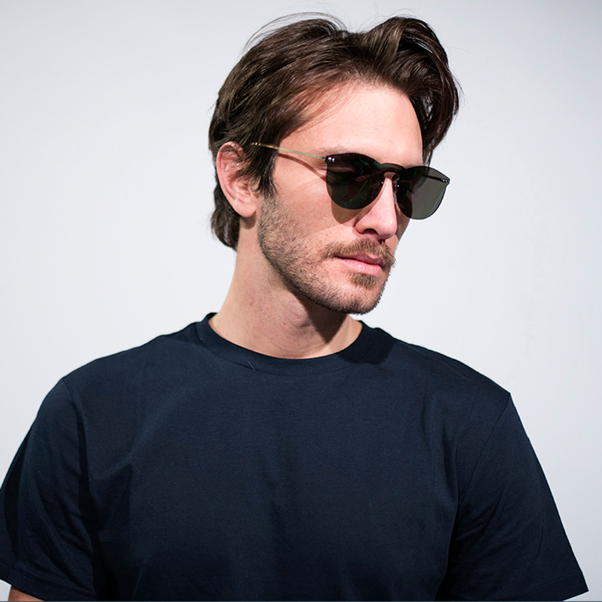 Gafas de sol OCEAN BERLIN - Ahumado planas espaciales con patillas metálicas doradas