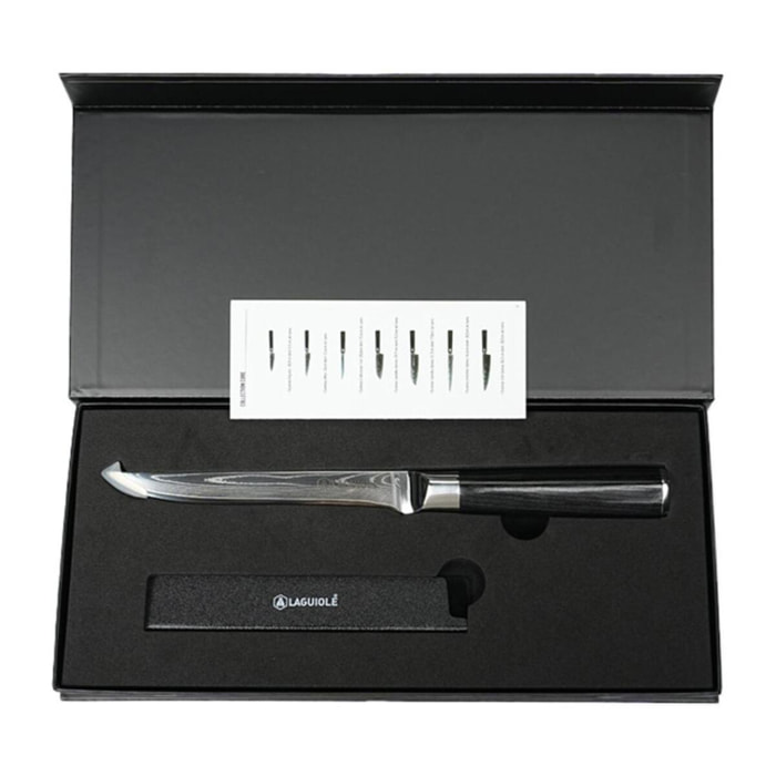 Couteau à désosser noir damas 29cm avec étui - "Core"
