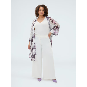 Fiorella Rubino - Pantaloni Wide Leg in tessuto fluido - Bianco