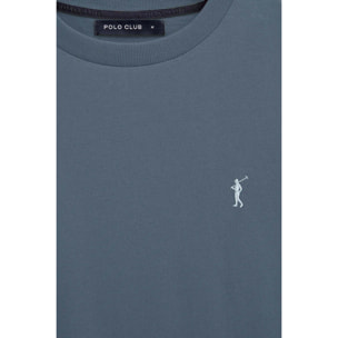 Pack uomo con due magliette in blu denim e granata a maniche corte con ricamo Rigby Go