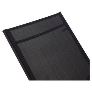 Lot de 2 Bains de soleil en métal avec accoudoirs "Farniente" - Noir