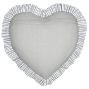 Coussin décoratif romantique en forme de coeur - Gris