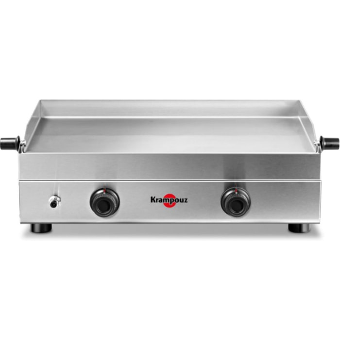 Plancha gaz KRAMPOUZ SAVEUR inox 2 brûleurs à poser, 64x34 cm