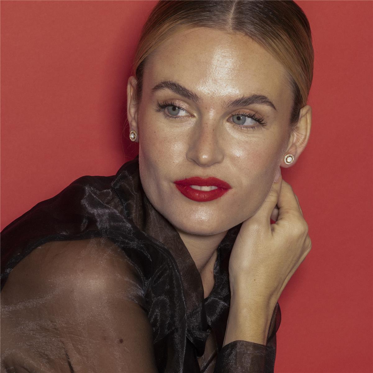 Pendientes con Circonita Brillante acabado oro 18k