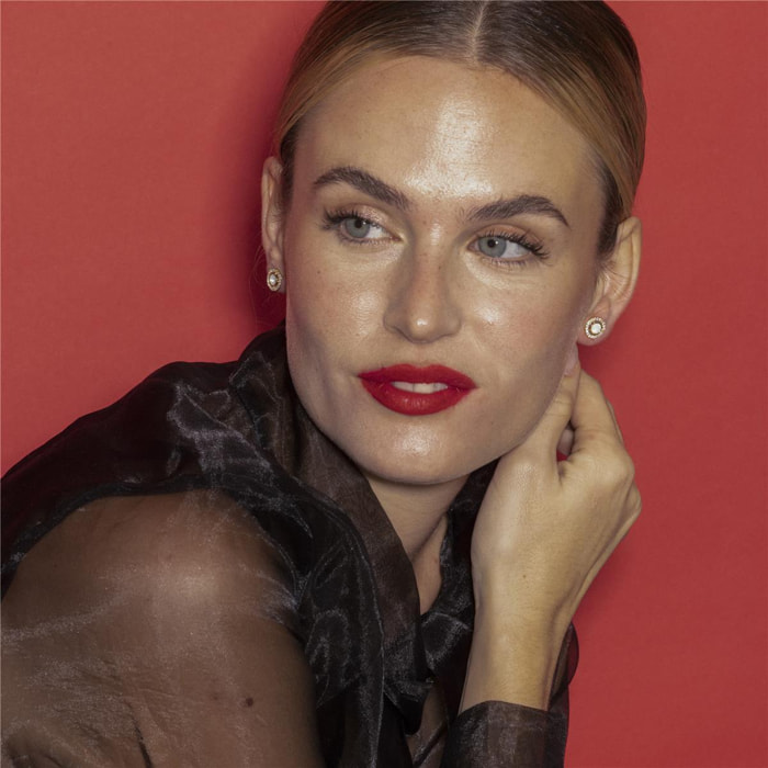 Pendientes con Circonita Brillante acabado oro 18k