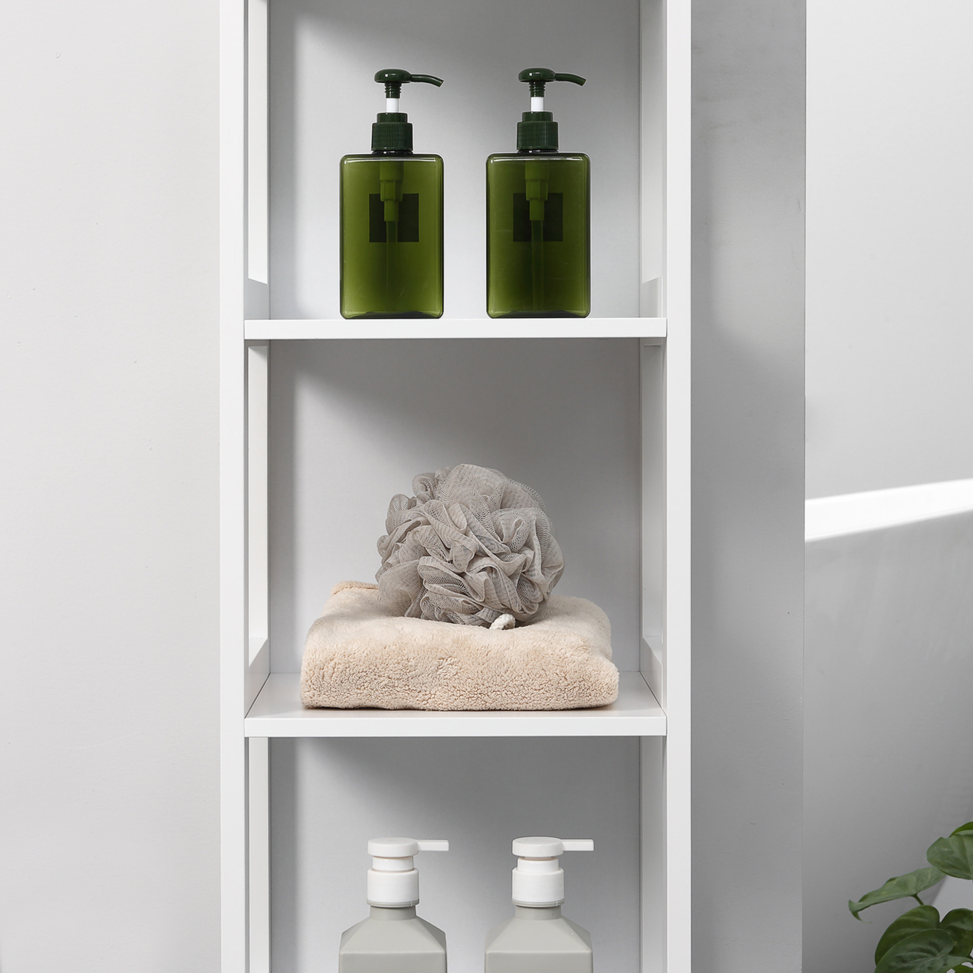 Estantería de Baño de Suelo de 5 Niveles Estilo Moderno Carga 30 kg 30x30x140 cm