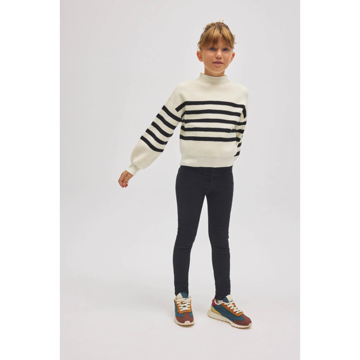 Pantaloni larghi in denim nero da ragazza