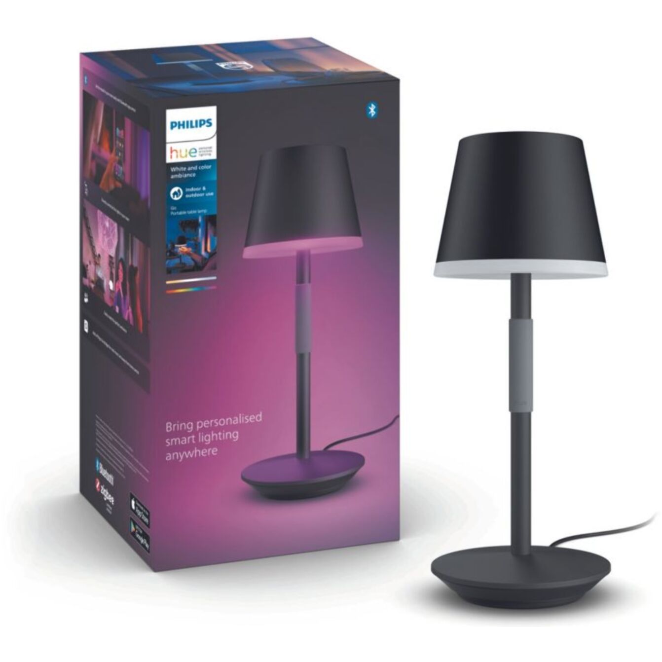 Lampe connectée PHILIPS HUE GO Noir White&Color Ambiance