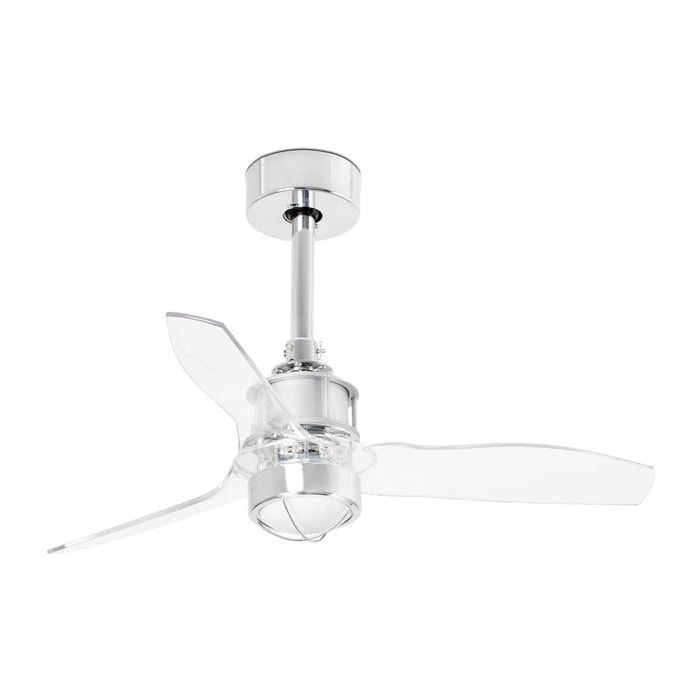 JUST FAN XS LED ventilatore da soffitto cromo/trasparente 81cm