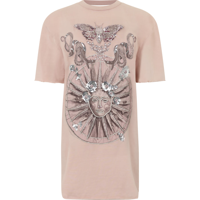 PHILIPP PLEIN Open Back T-Shirt Dress Butterfly Tattoo