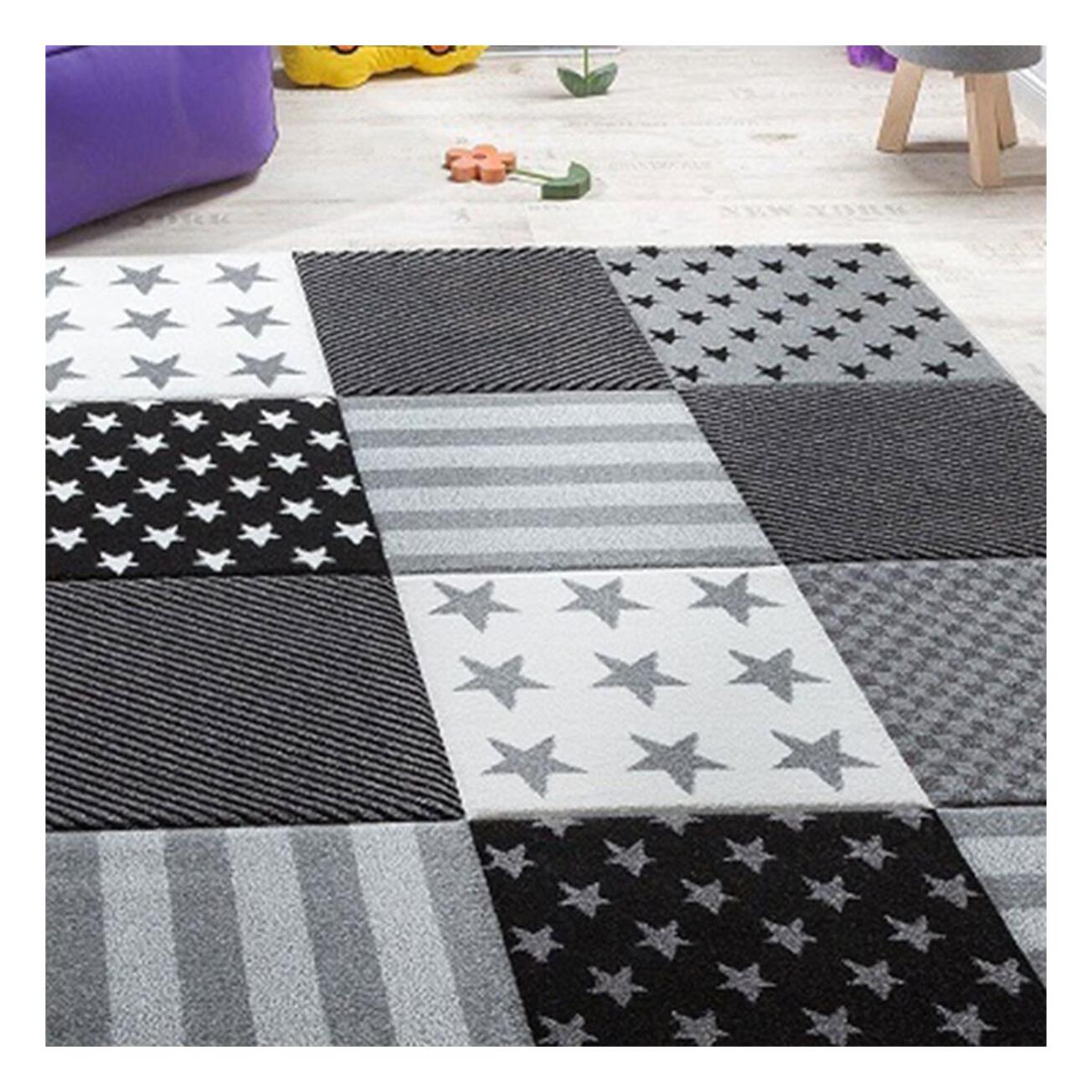 Tapis enfant tissé motif géométrique HUMU