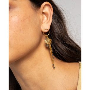 Pendientes de acero con piedras naturales y cadenas de mujer