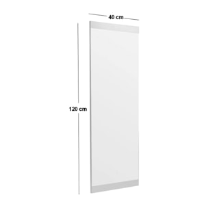 Specchio Dprenn, Specchiera, Articolo d'arredo a muro, Decorazione con specchio, 40x2h120 cm, Bianco