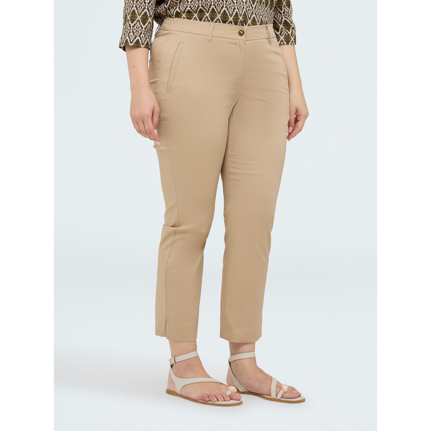 Fiorella Rubino - Pantalones New York en algodón stretch - Beige