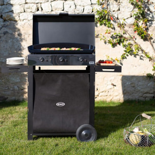 Plancha gaz ENO Combo Initial 65 Inox 3 bruleurs sur chariot, 62x36 cm