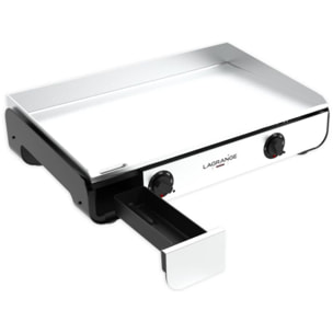Plancha électrique LAGRANGE Pro 65L noir 2 brûleurs à poser, 65x40 cm + kit d'accessoires