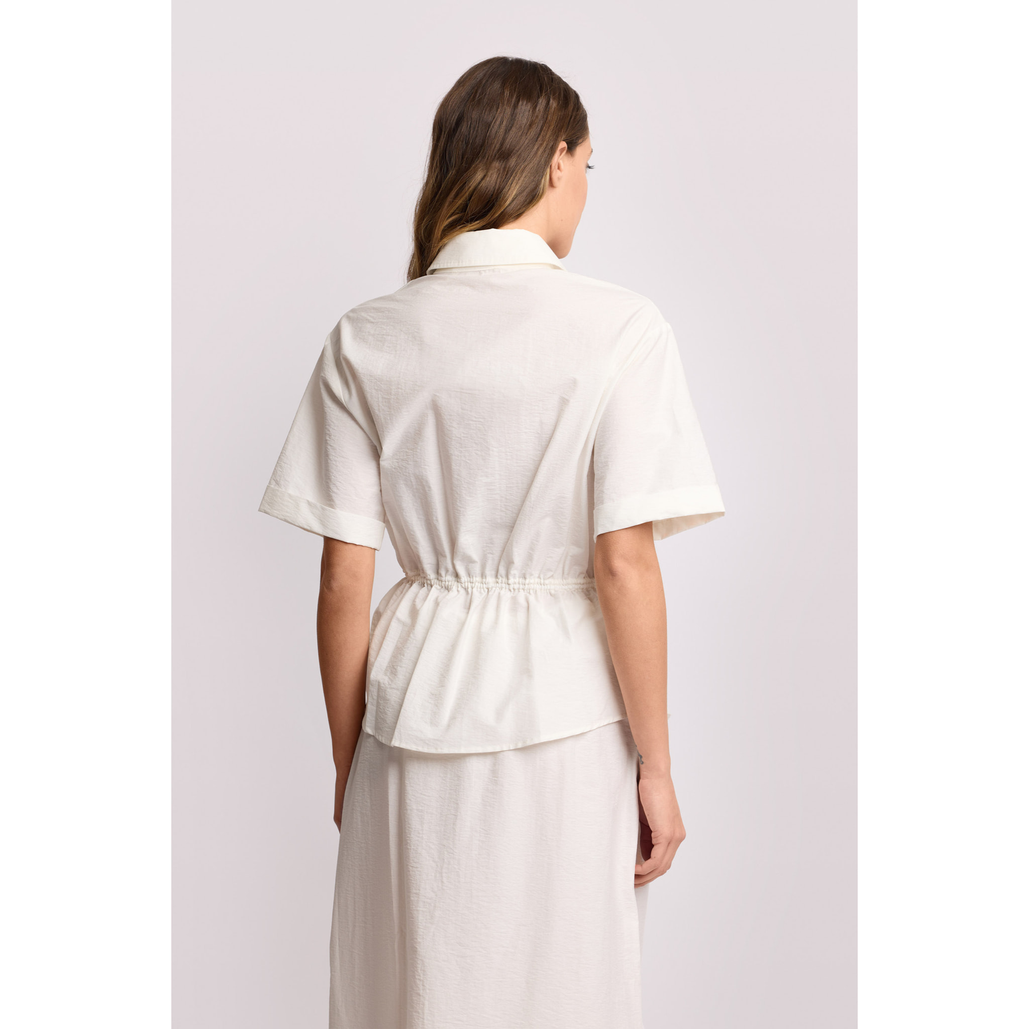 Kocca - Camicia con coulisse Donna, Tinta unita, Colletto di camicia