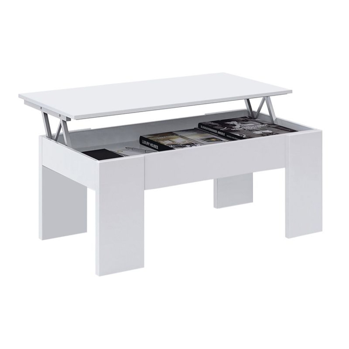 Mesa de centro elevable Low Cost Blanco Artik (Blanco Mate)