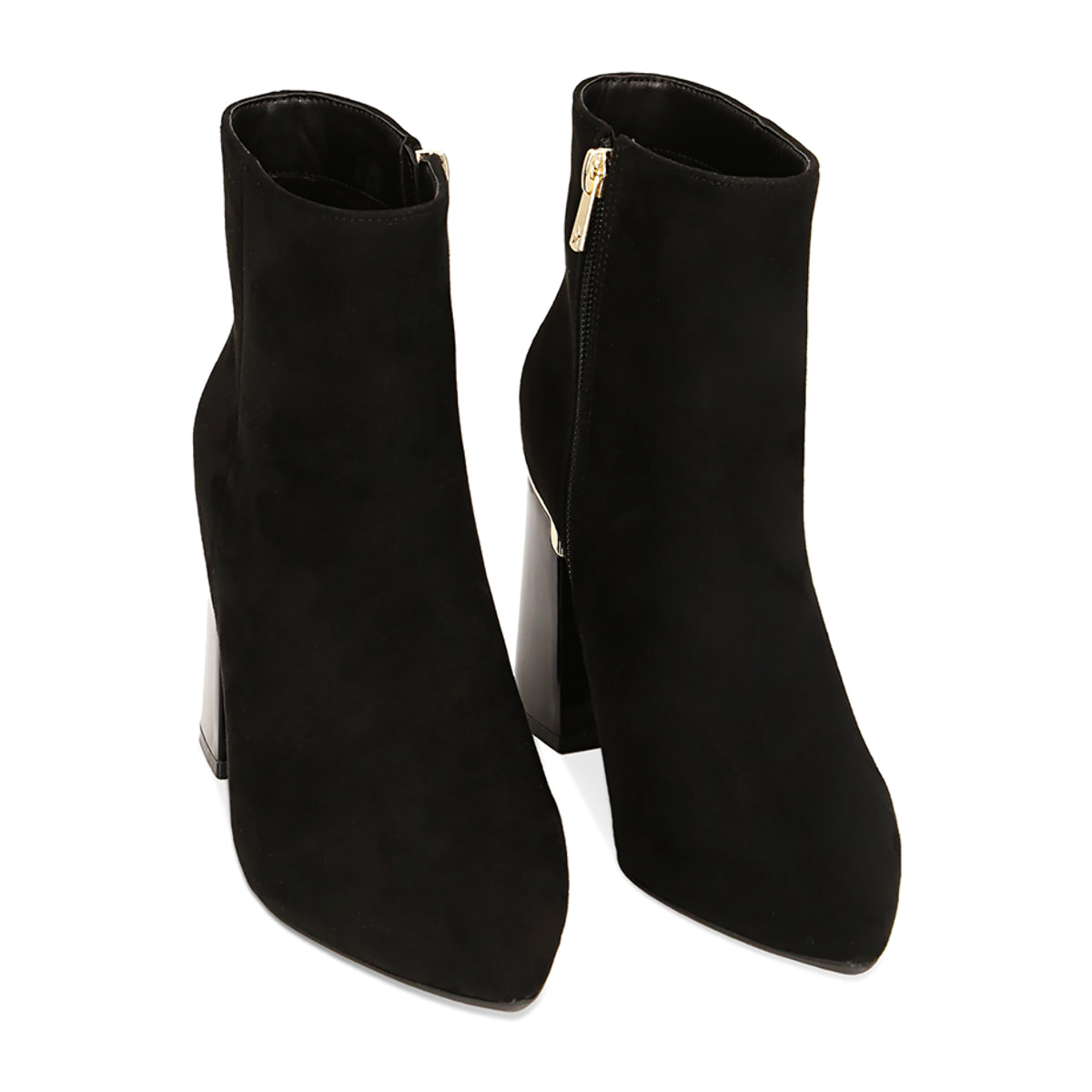 Stivaletti neri in microfibra, tacco 9 cm