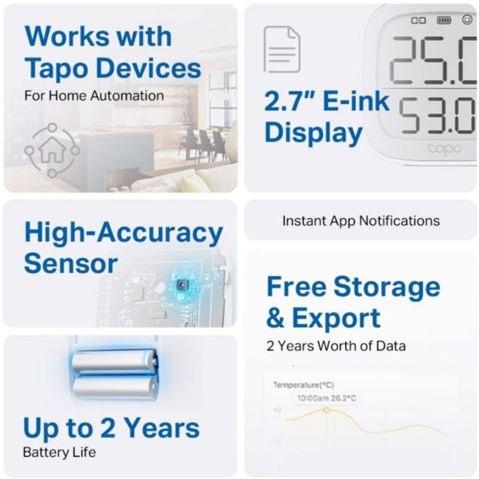 Détecteur de fumée TP-LINK Tapo T315 Température/Humidité