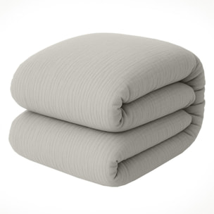 Housse de couette 100% gaze de coton lavé gris glacier